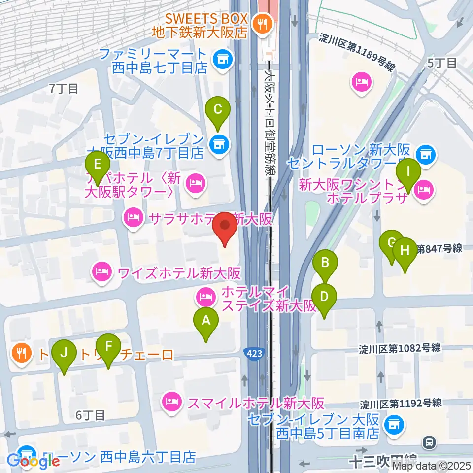 Studio CATWALK周辺のカフェ一覧地図