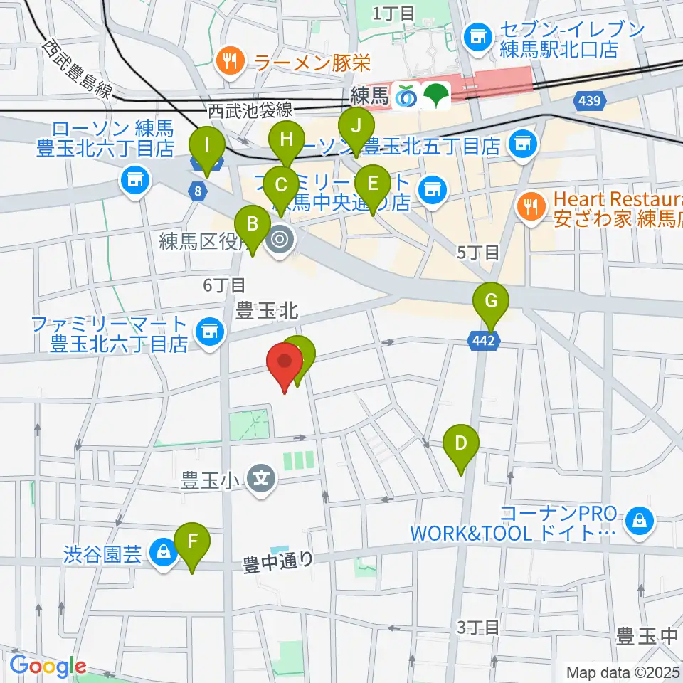 練馬区立生涯学習センター周辺のカフェ一覧地図