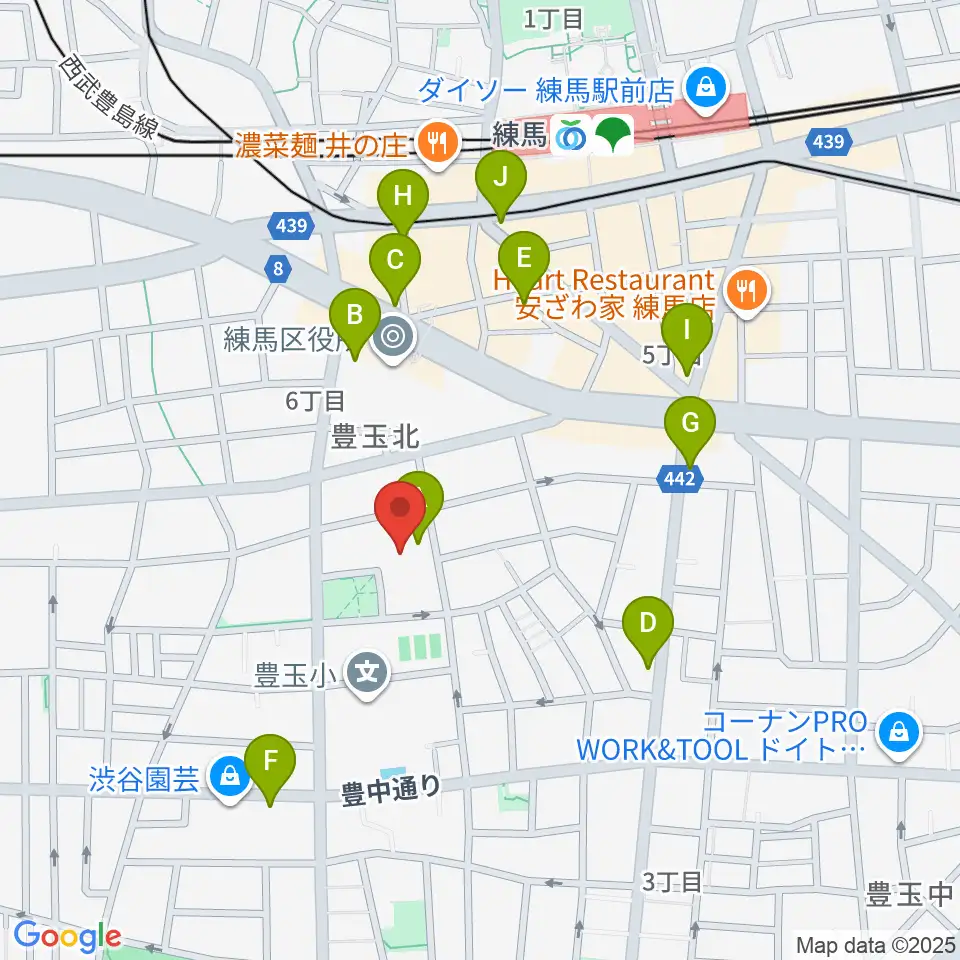 練馬区立生涯学習センター周辺のカフェ一覧地図