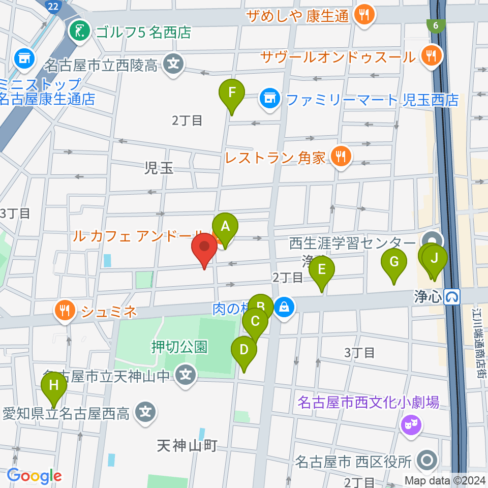 Swon Studio周辺のカフェ一覧地図