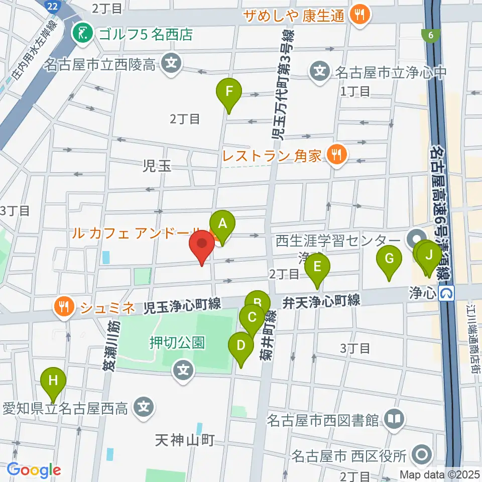 Swon Studio周辺のカフェ一覧地図