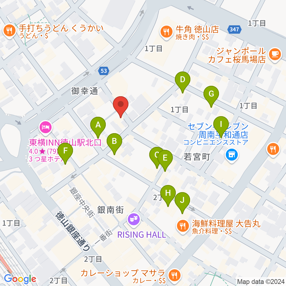 komolier NUA コモリエヌーア周辺のカフェ一覧地図