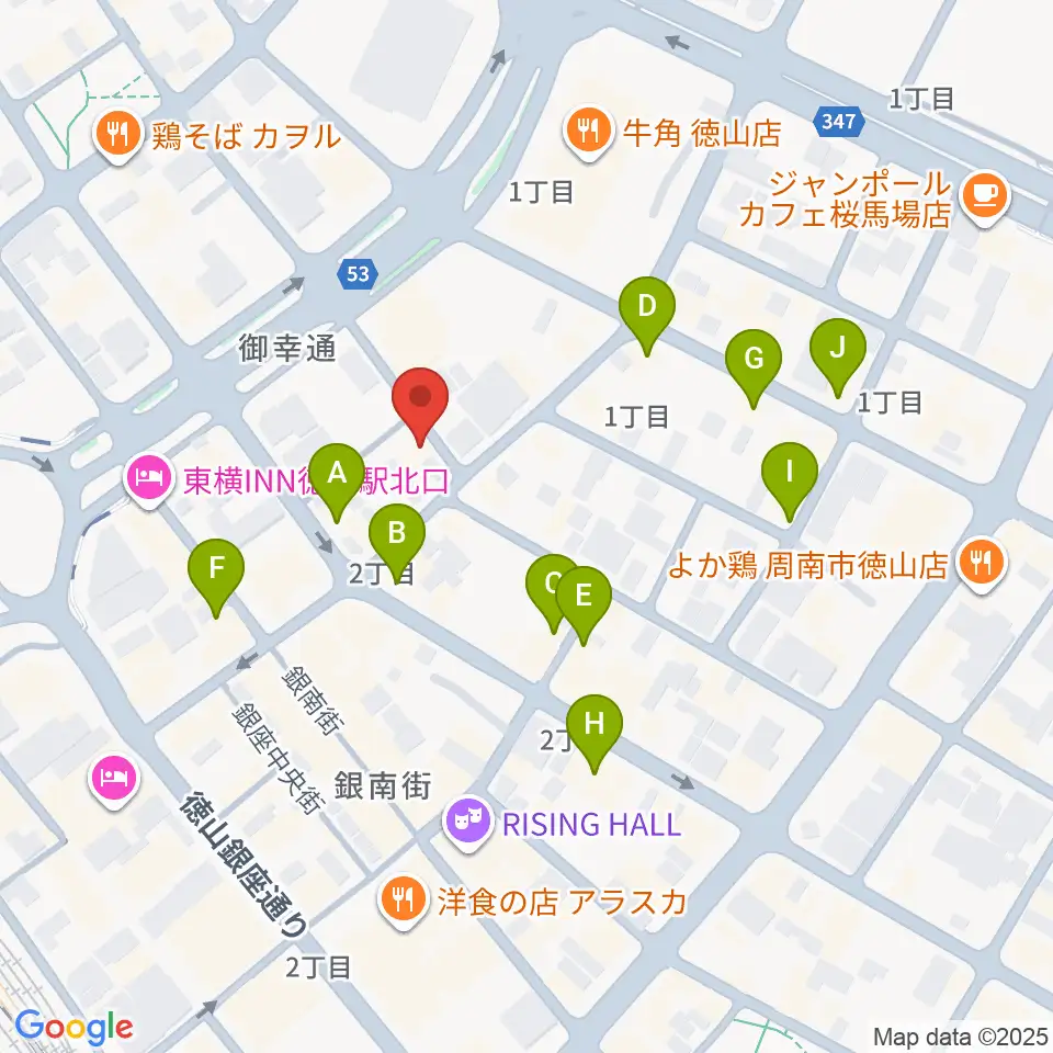 komolier NUA コモリエヌーア周辺のカフェ一覧地図