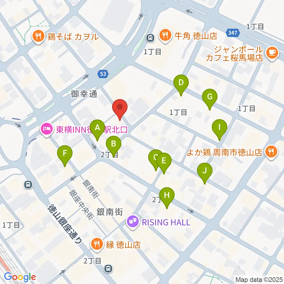 komolier NUA コモリエヌーア周辺のカフェ一覧地図