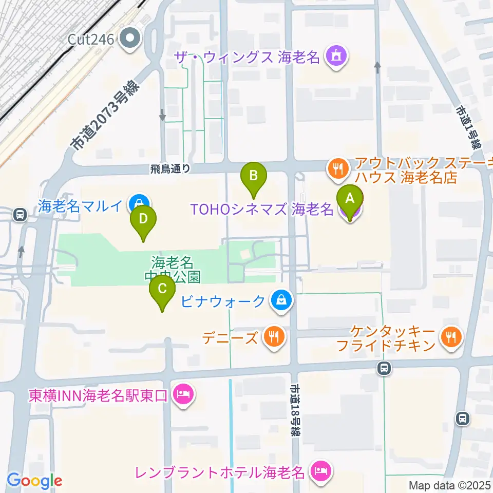 TOHOシネマズ海老名周辺のカフェ一覧地図