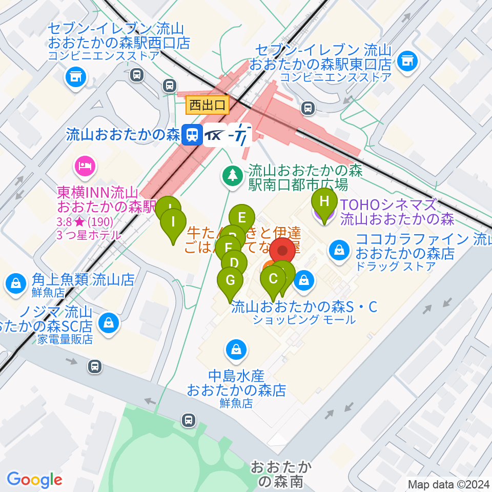 TOHOシネマズ流山おおたかの森周辺のカフェ一覧地図