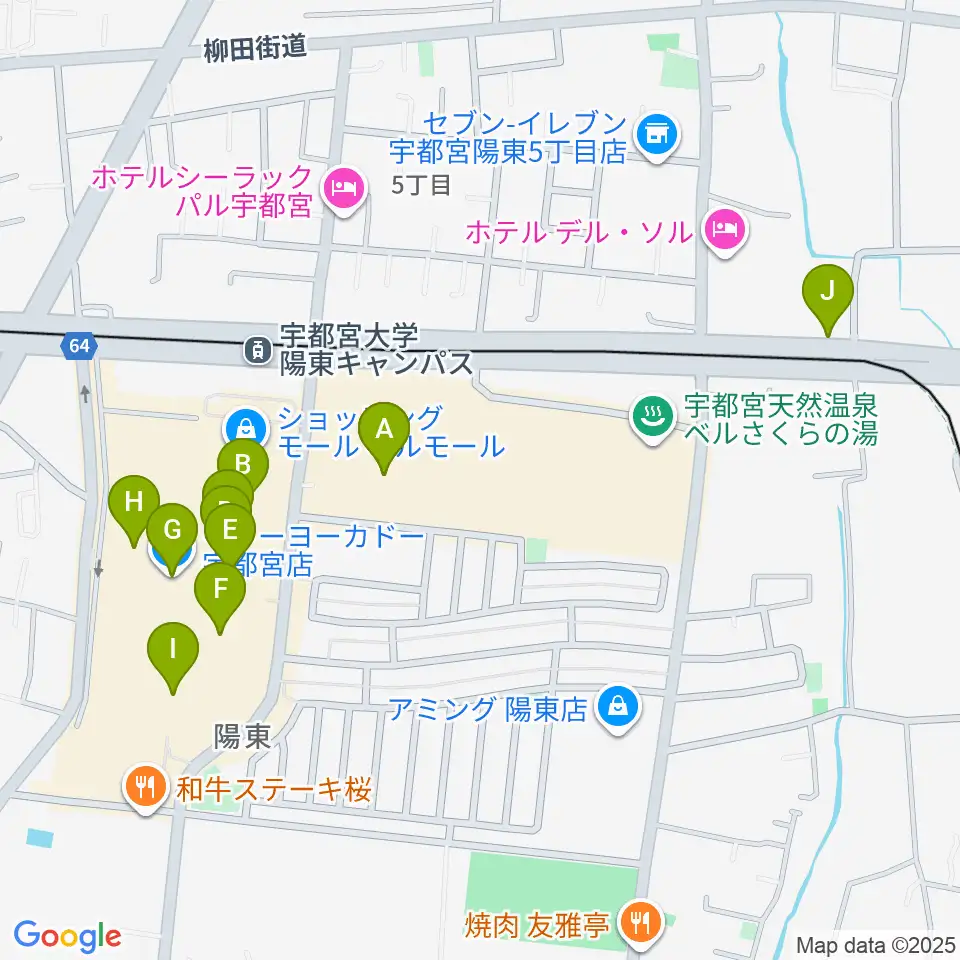 TOHOシネマズ宇都宮周辺のカフェ一覧地図