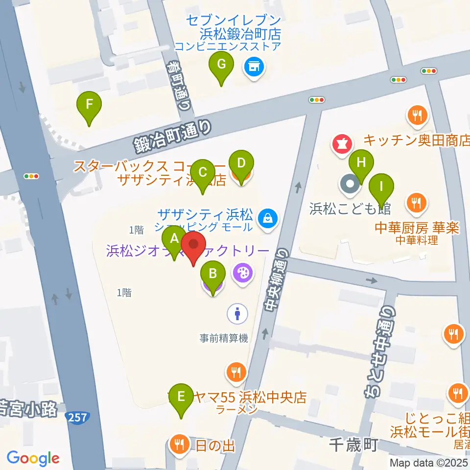 TOHOシネマズ浜松周辺のカフェ一覧地図