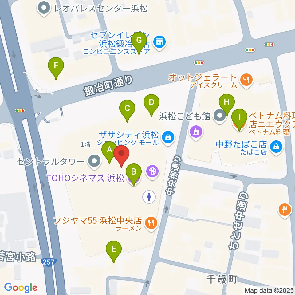 TOHOシネマズ浜松周辺のカフェ一覧地図