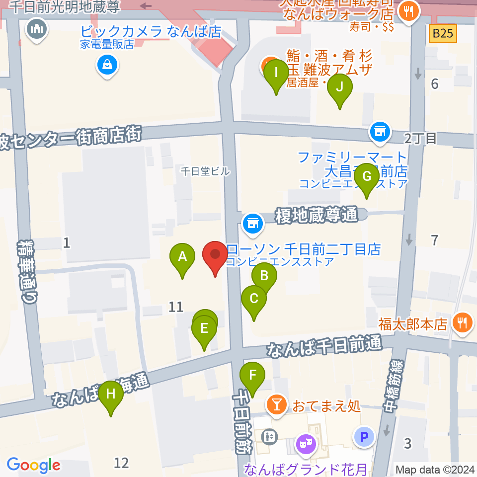 TOHOシネマズなんば別館周辺のカフェ一覧地図