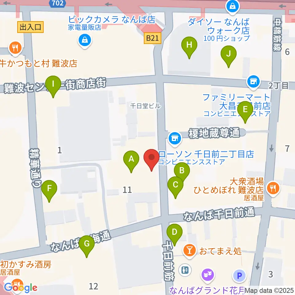 TOHOシネマズなんば別館周辺のカフェ一覧地図