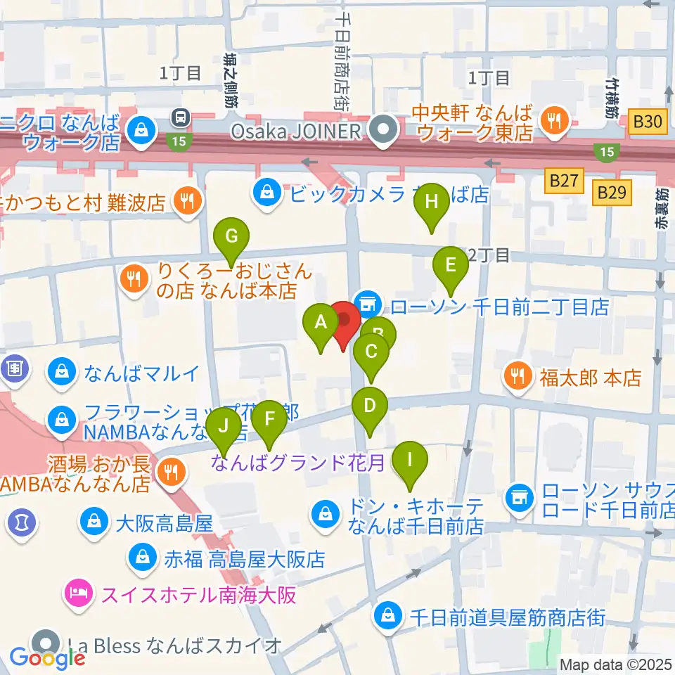TOHOシネマズなんば別館周辺のカフェ一覧地図