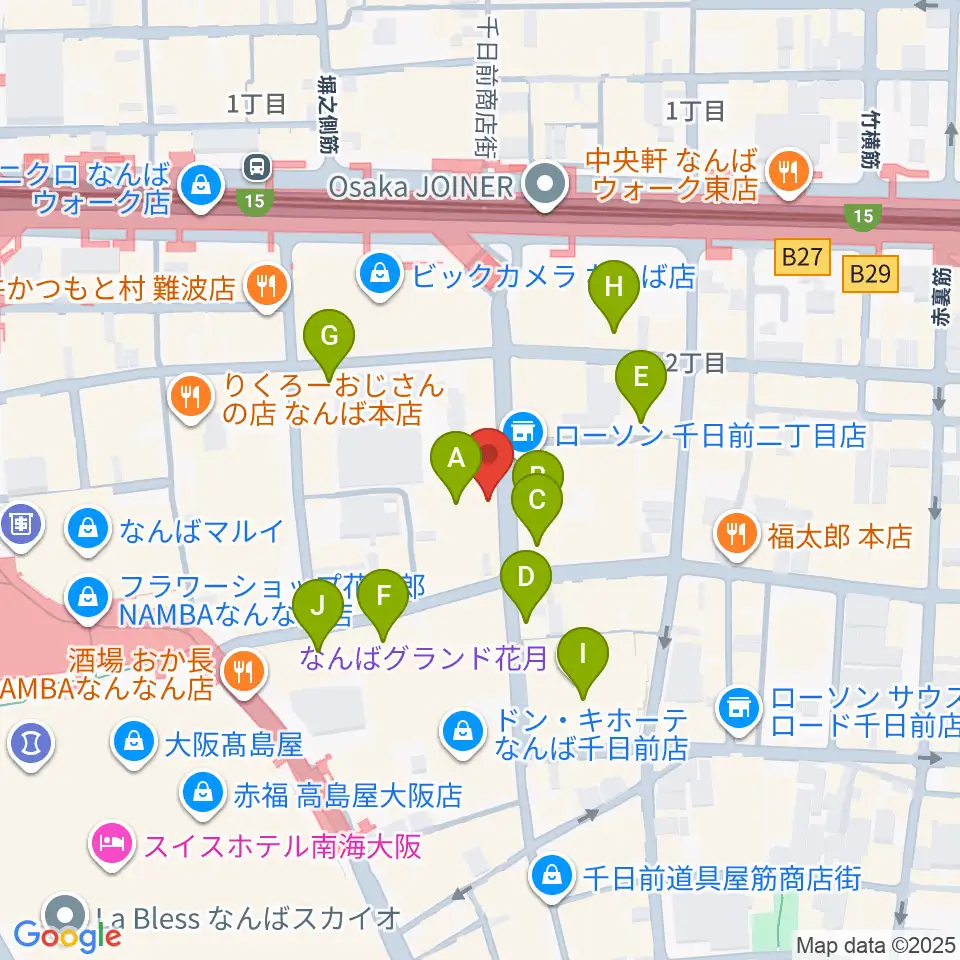 TOHOシネマズなんば別館周辺のカフェ一覧地図