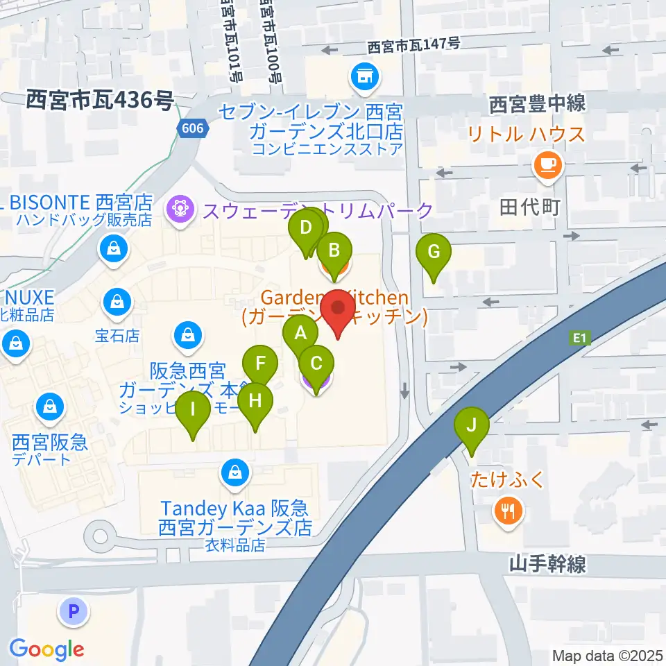 TOHOシネマズ西宮OS周辺のカフェ一覧地図