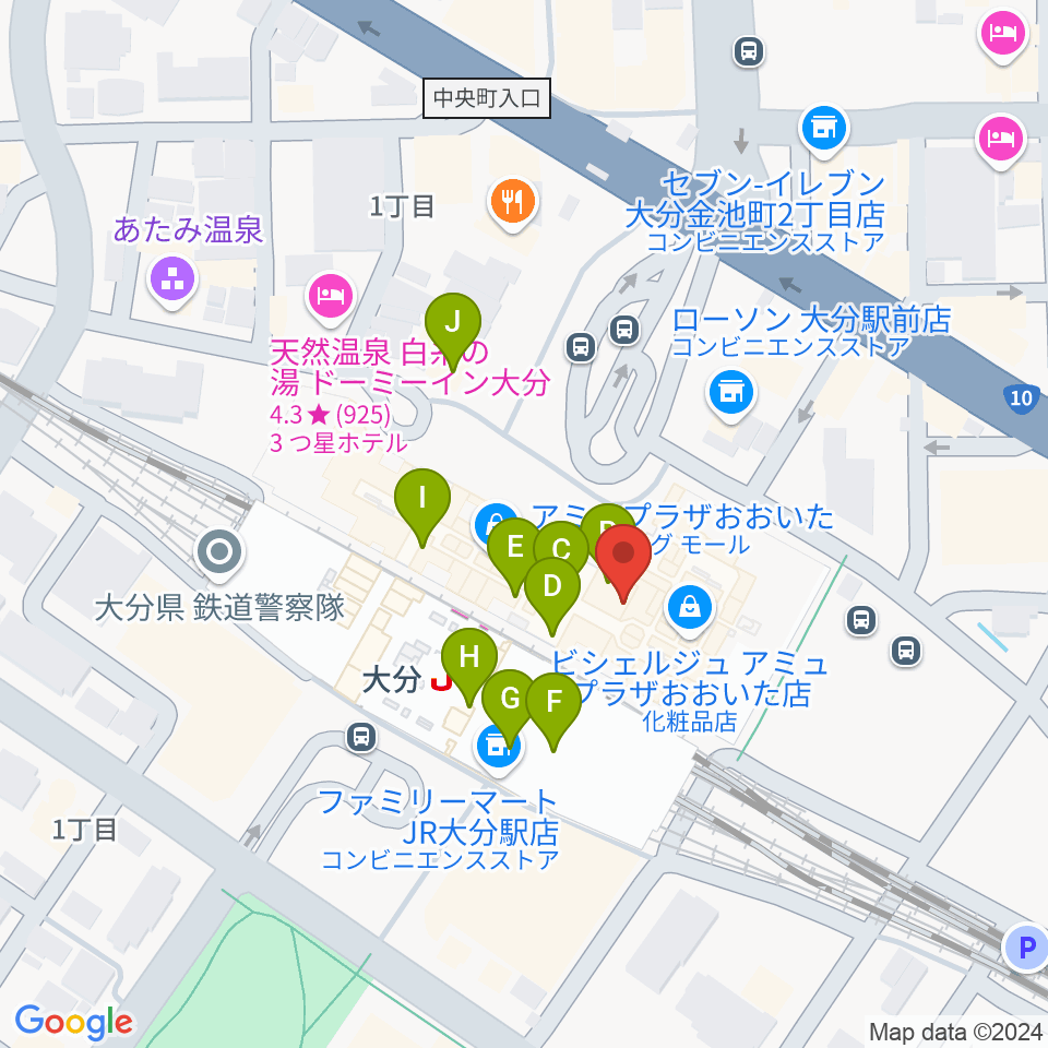 TOHOシネマズ アミュプラザおおいた周辺のカフェ一覧地図