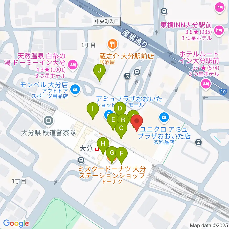 TOHOシネマズ アミュプラザおおいた周辺のカフェ一覧地図