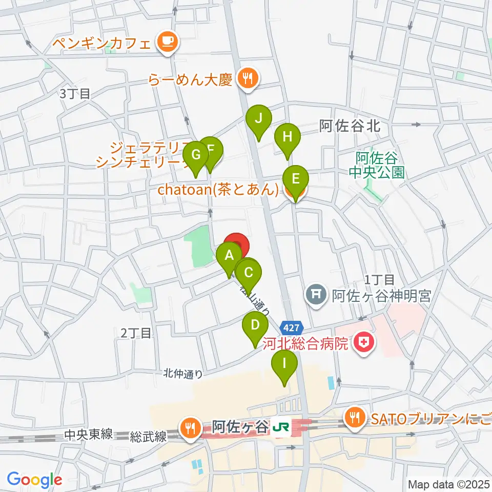 オントエンリズムストア周辺のカフェ一覧地図