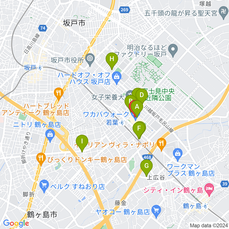 ユナイテッド・シネマわかば周辺のカフェ一覧地図