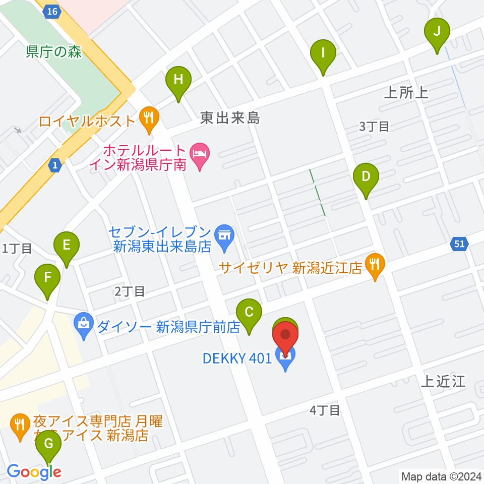 ユナイテッド・シネマ新潟周辺のカフェ一覧地図
