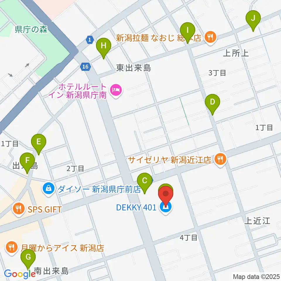 ユナイテッド・シネマ新潟周辺のカフェ一覧地図