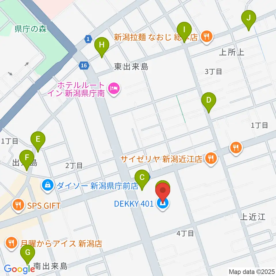 ユナイテッド・シネマ新潟周辺のカフェ一覧地図