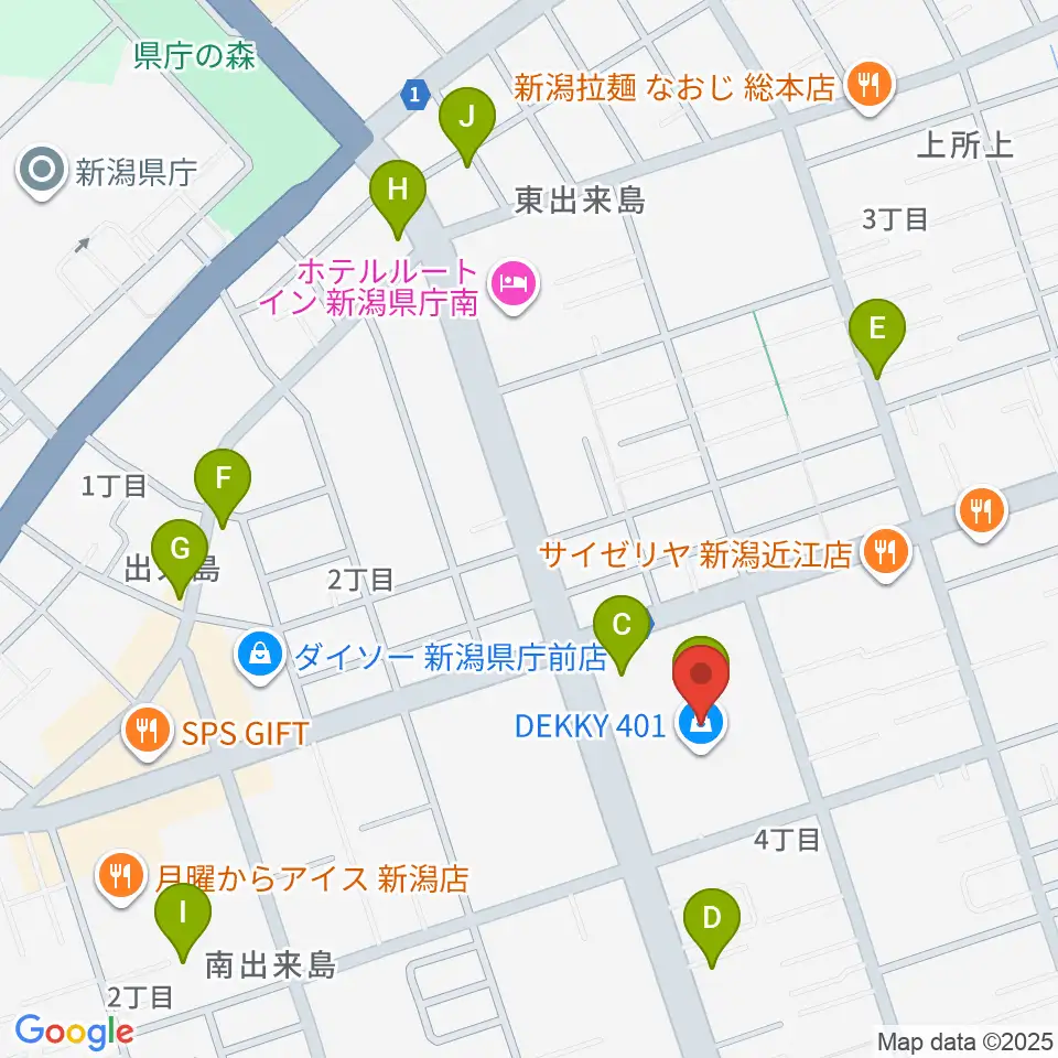 ユナイテッド・シネマ新潟周辺のカフェ一覧地図