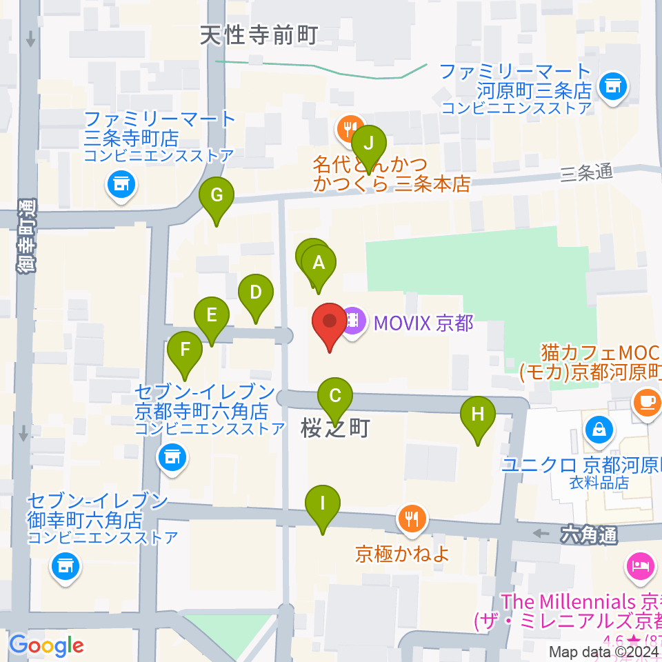 MOVIX京都周辺のカフェ一覧地図