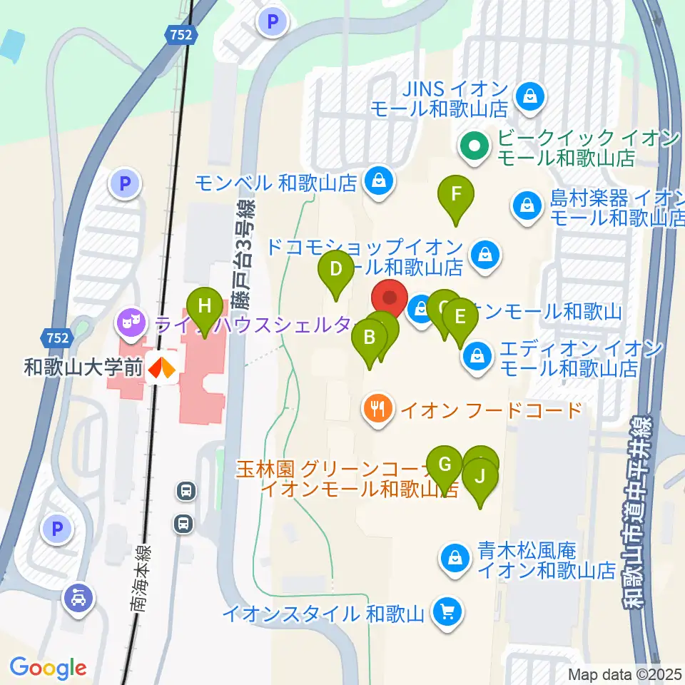 イオンシネマ和歌山周辺のカフェ一覧地図
