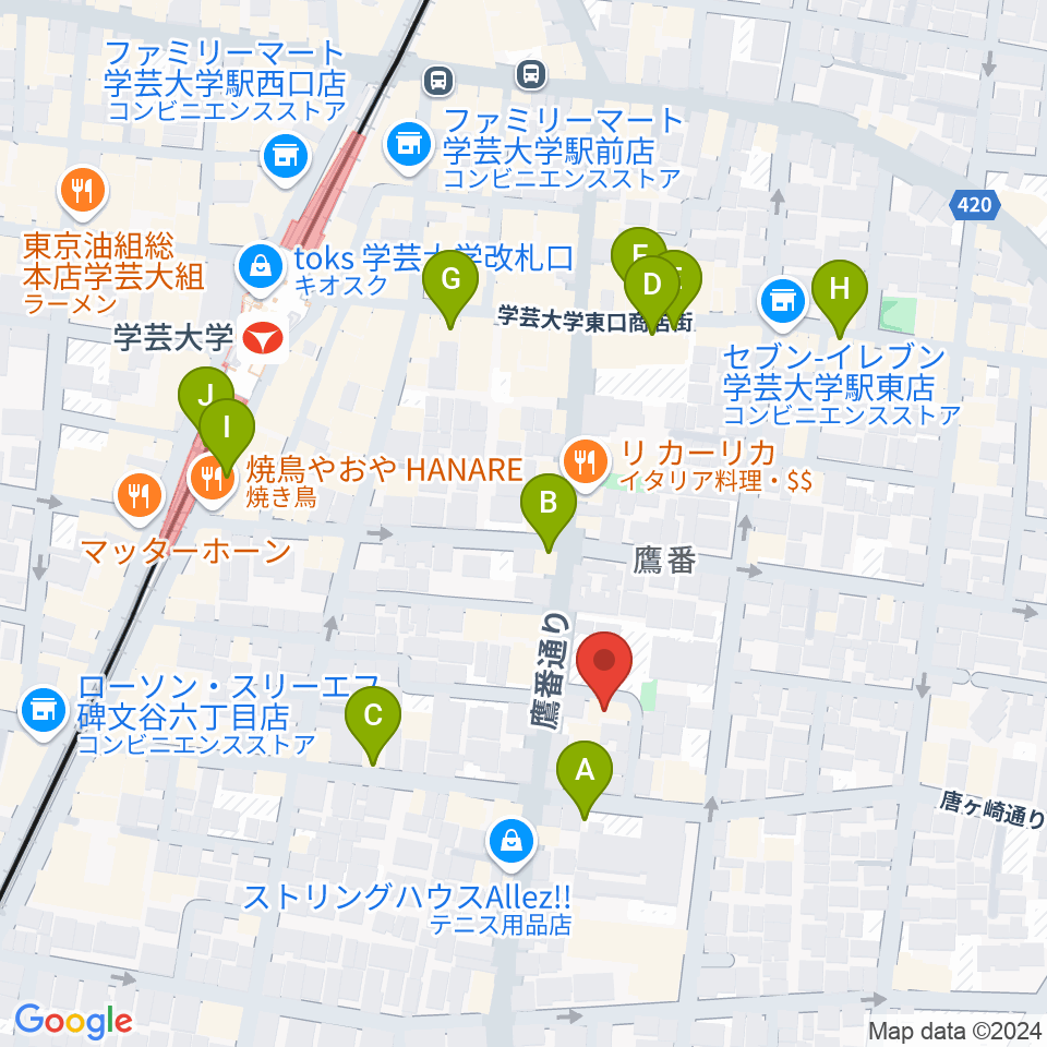 フォレストミュージック周辺のカフェ一覧地図