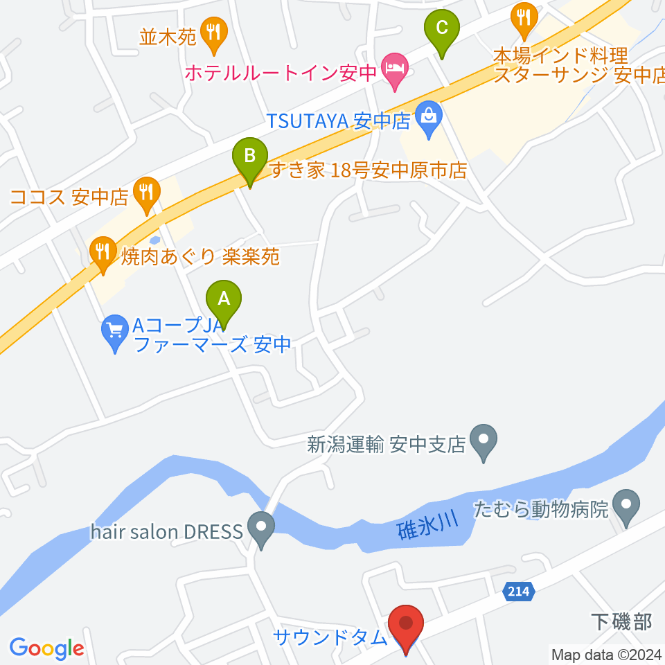 サウンドタム周辺のカフェ一覧地図