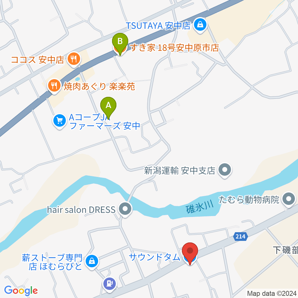 サウンドタム周辺のカフェ一覧地図