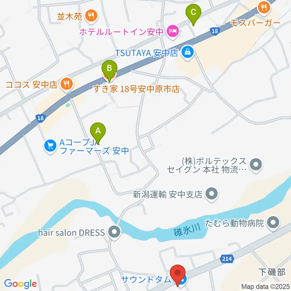サウンドタム周辺のカフェ一覧地図