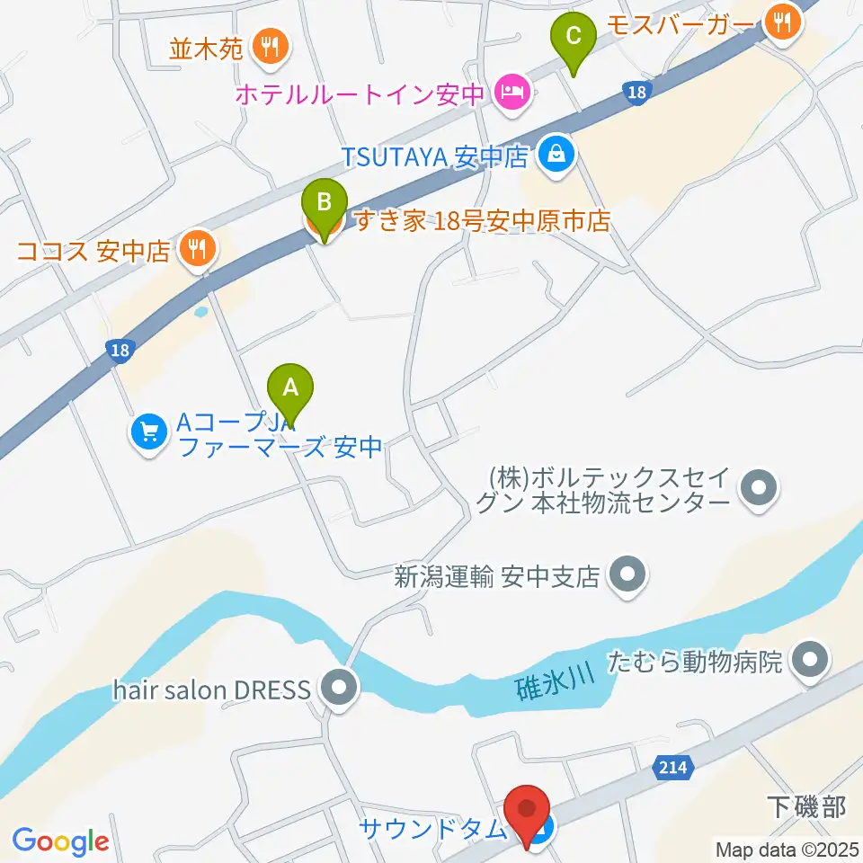 サウンドタム周辺のカフェ一覧地図