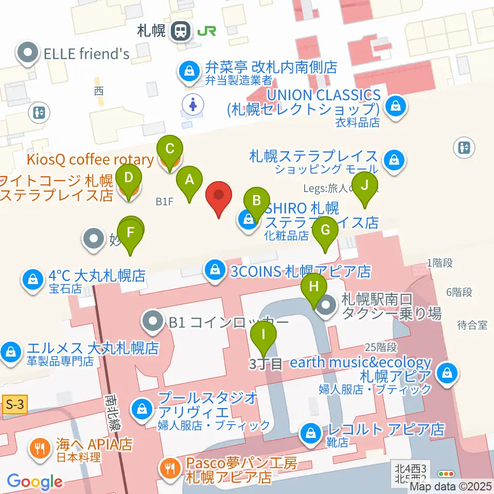 札幌シネマフロンティア周辺のカフェ一覧地図