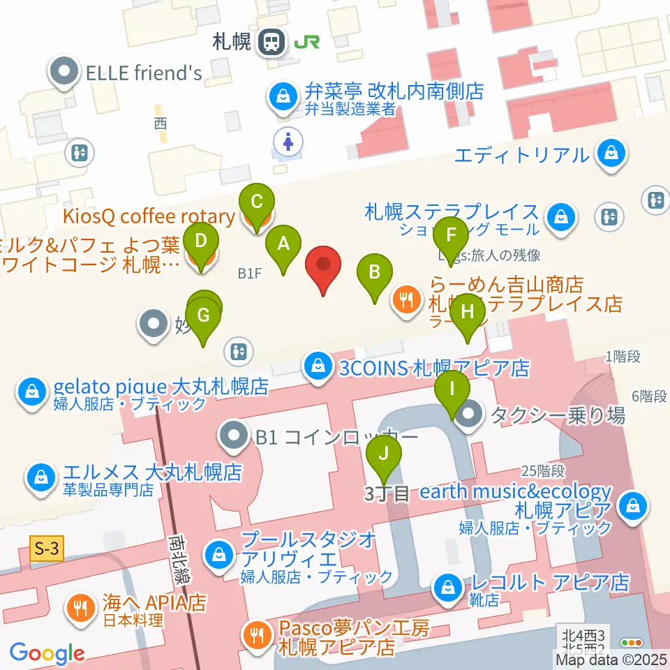 札幌シネマフロンティア周辺のカフェ一覧地図