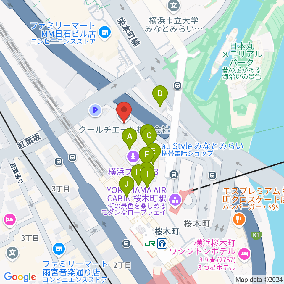 横浜ブルク13周辺のカフェ一覧地図