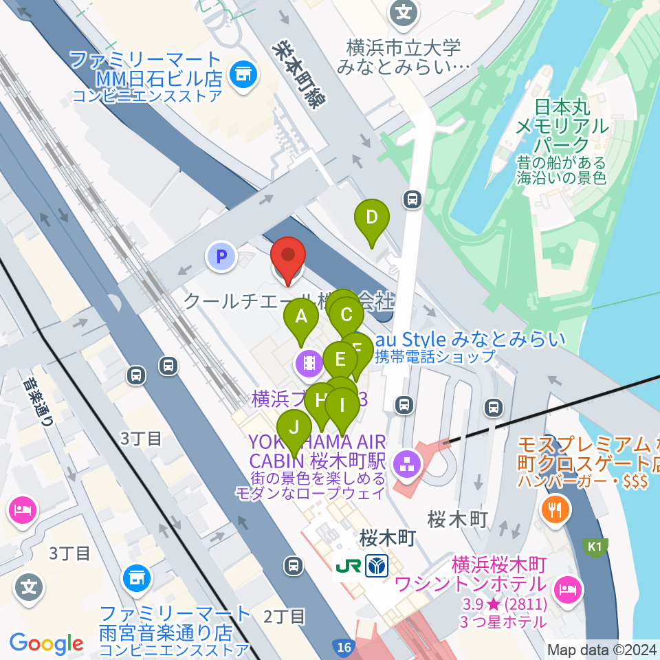 横浜ブルク13周辺のカフェ一覧地図