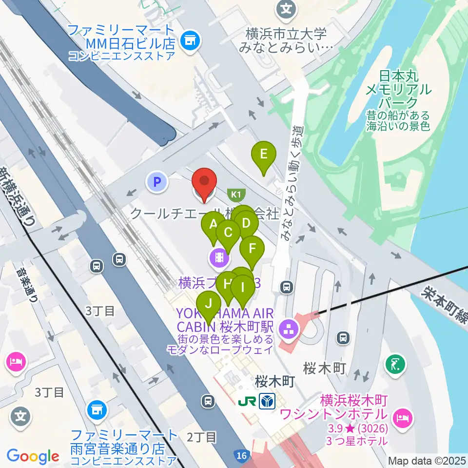 横浜ブルク13周辺のカフェ一覧地図