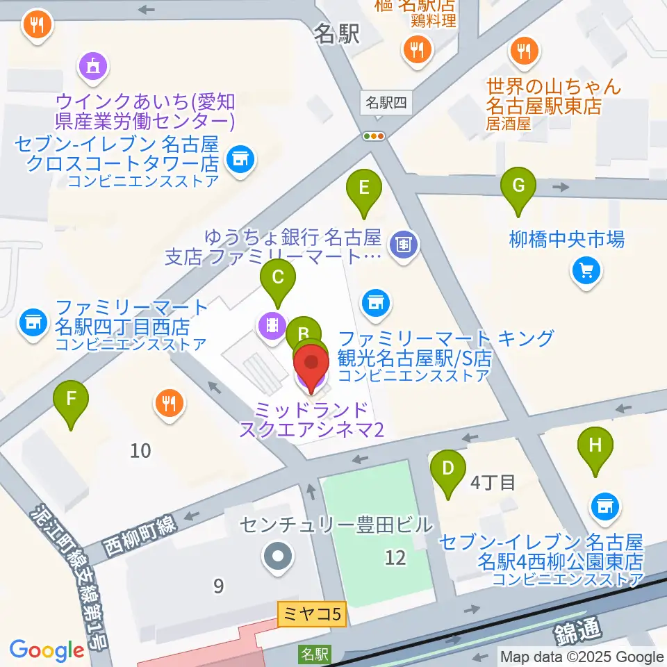 ミッドランドスクエアシネマ2周辺のカフェ一覧地図