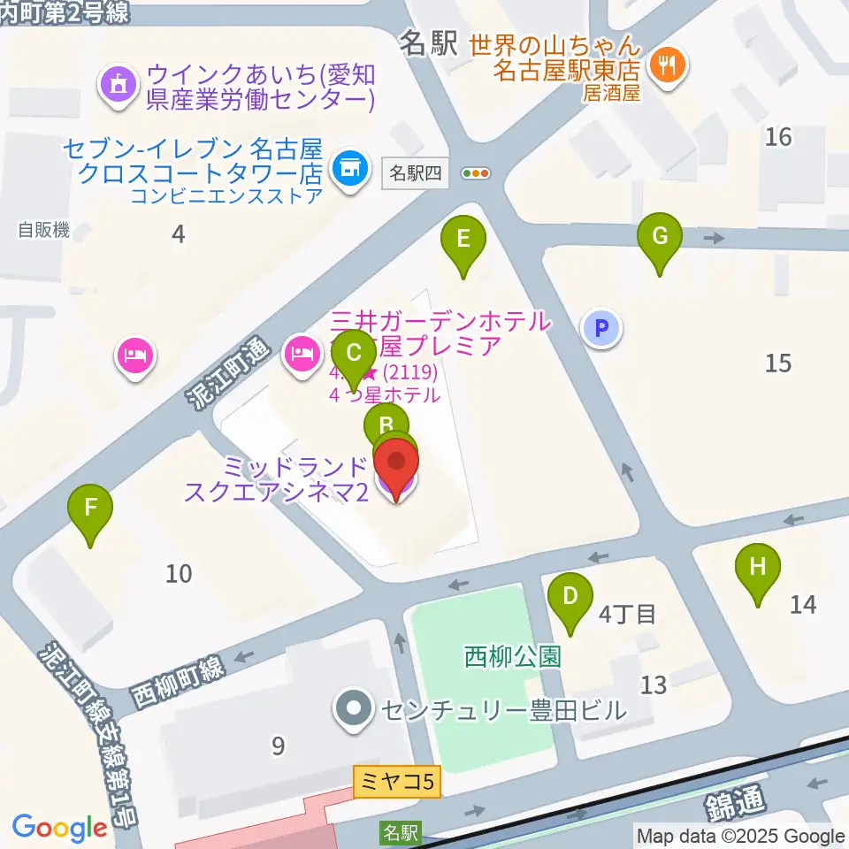 ミッドランドスクエア・シネマ2周辺のカフェ一覧地図