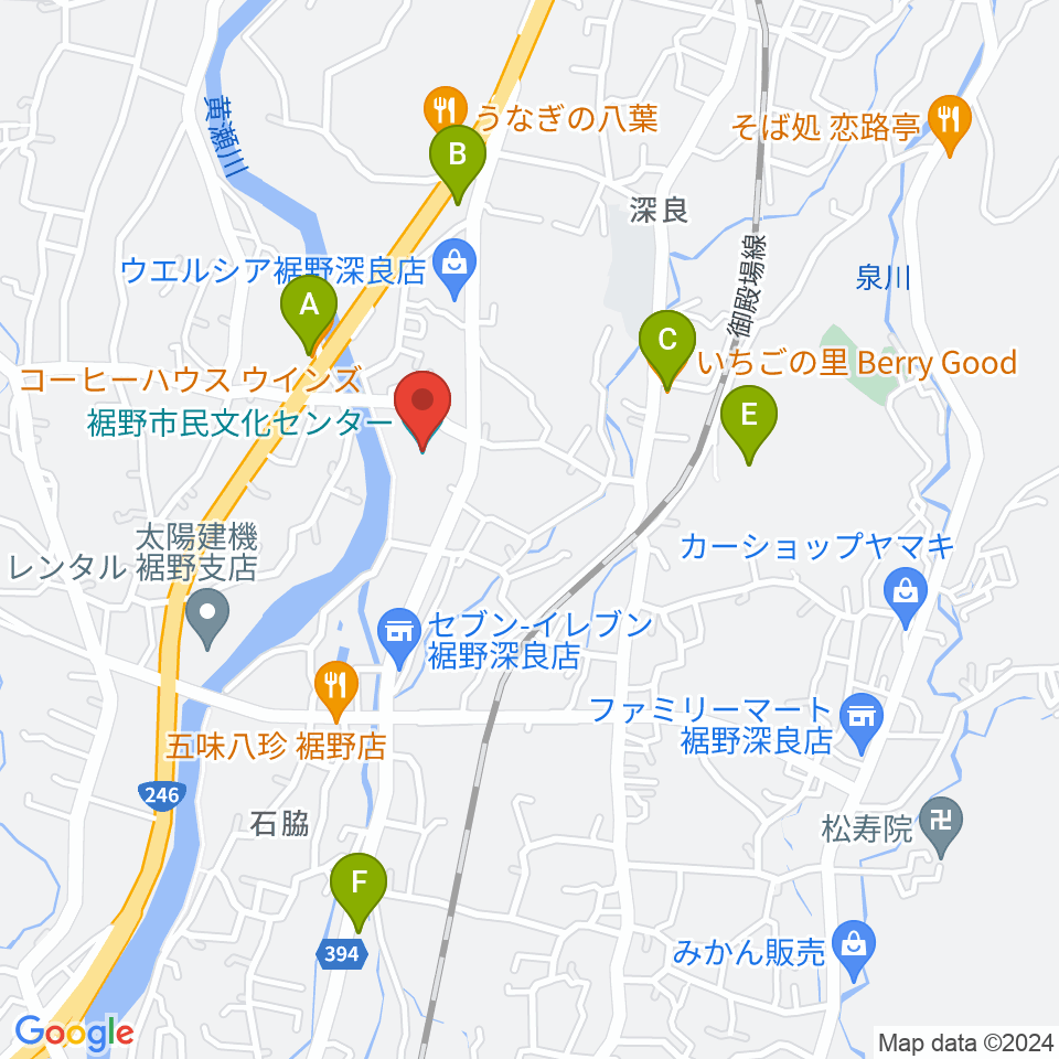 裾野市民文化センター周辺のカフェ一覧地図