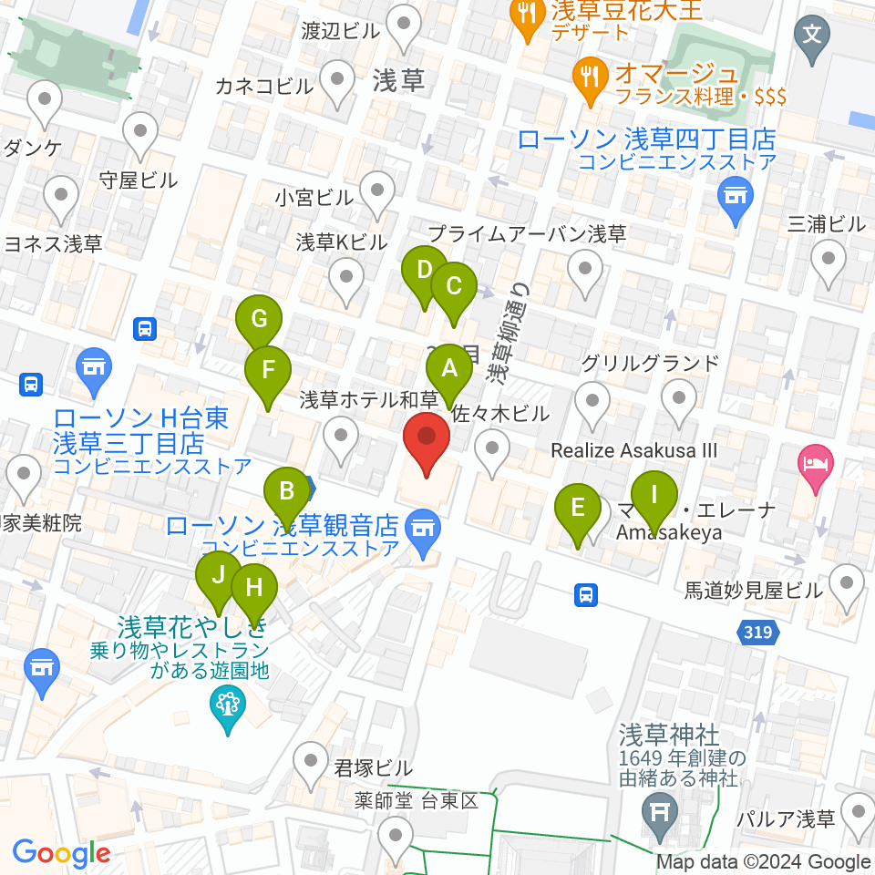 雷5656会館 ときわホール周辺のカフェ一覧地図