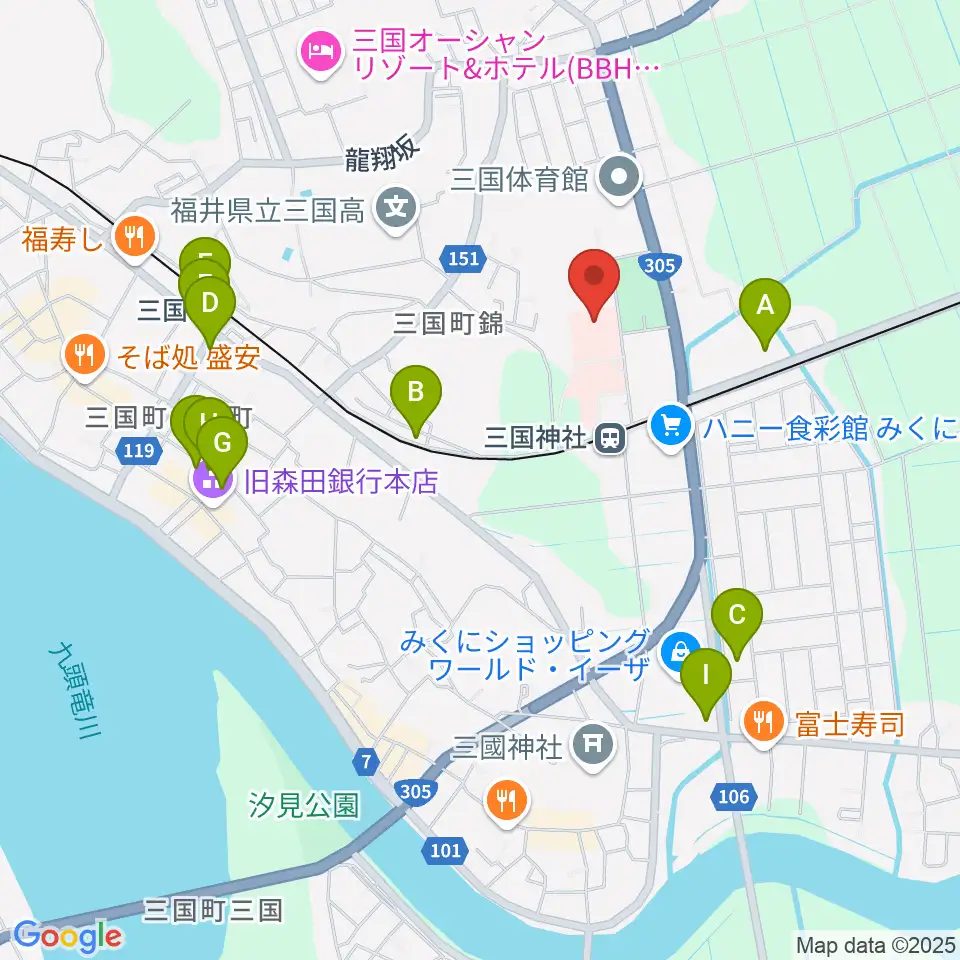 みくに未来ホール周辺のカフェ一覧地図