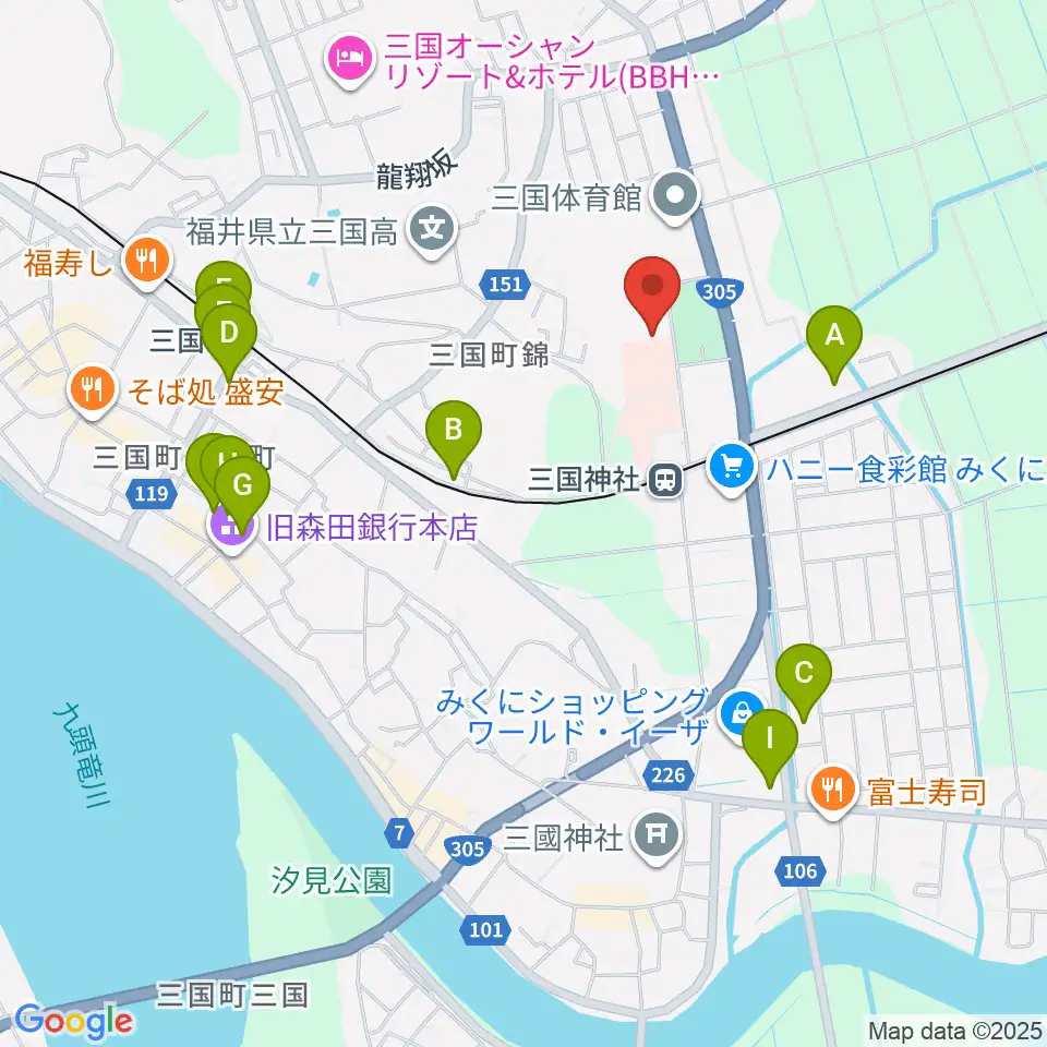 みくに未来ホール周辺のカフェ一覧地図