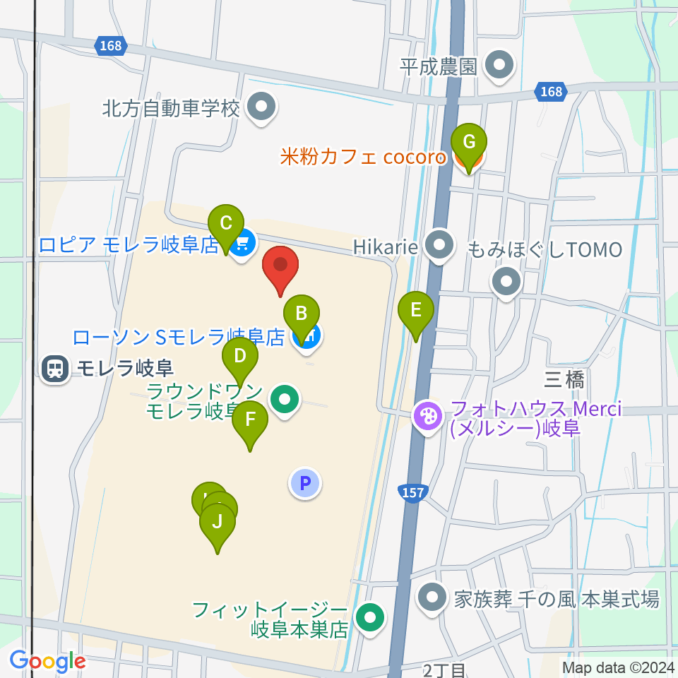 TOHOシネマズ モレラ岐阜周辺のカフェ一覧地図