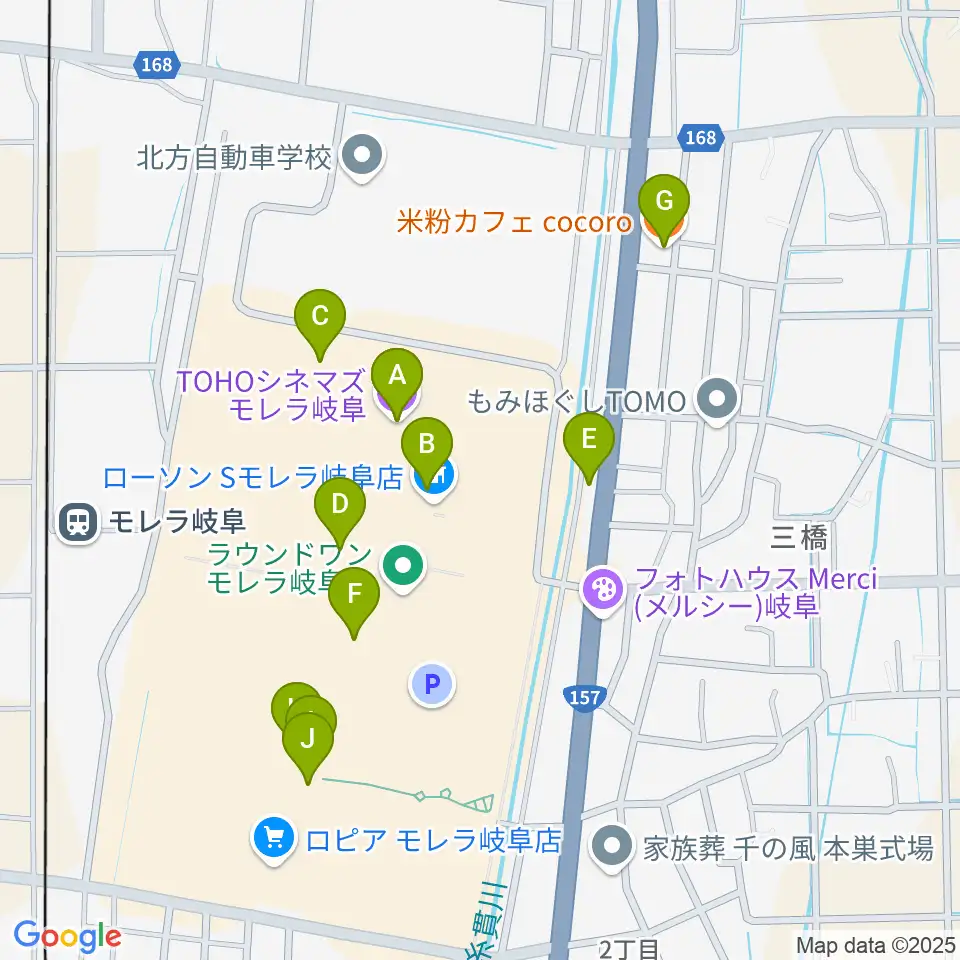 TOHOシネマズ モレラ岐阜周辺のカフェ一覧地図