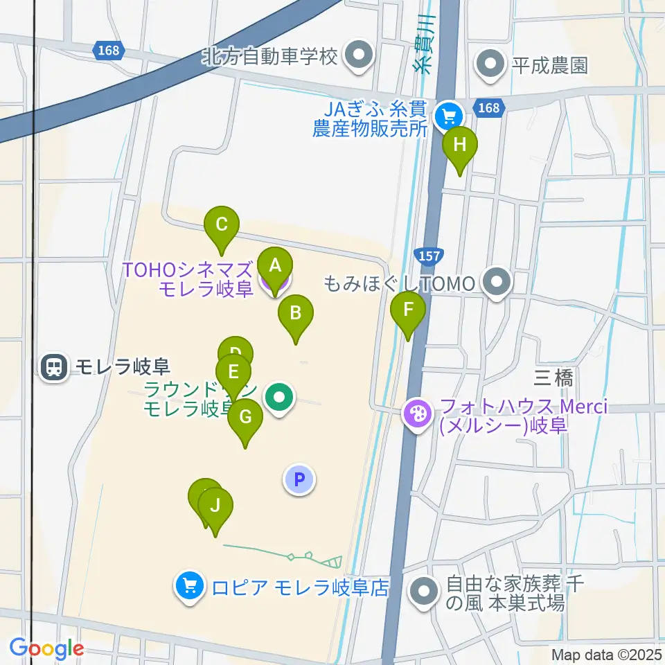 TOHOシネマズ モレラ岐阜周辺のカフェ一覧地図