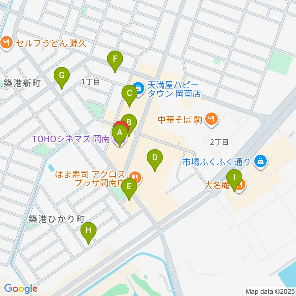 TOHOシネマズ岡南周辺のカフェ一覧地図