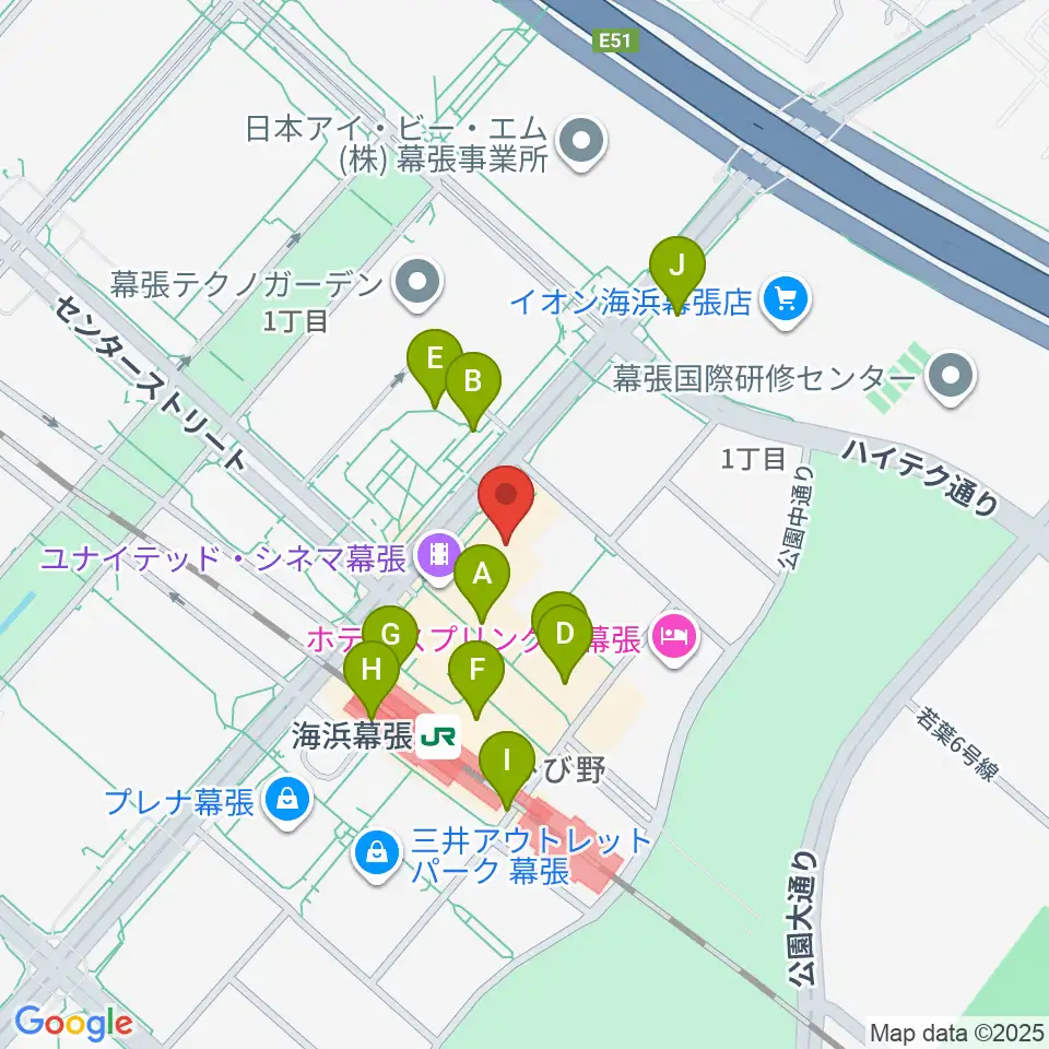 ユナイテッド・シネマ幕張周辺のカフェ一覧地図
