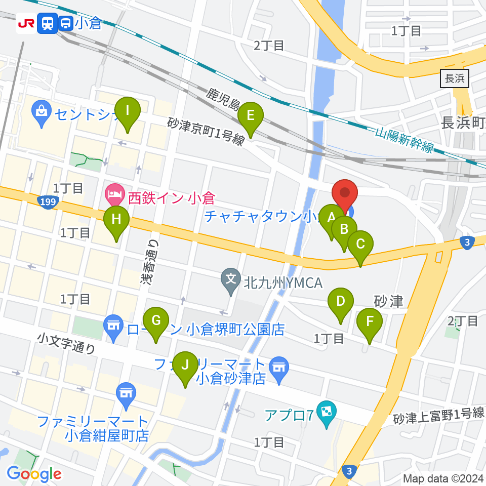 シネプレックス小倉周辺のカフェ一覧地図